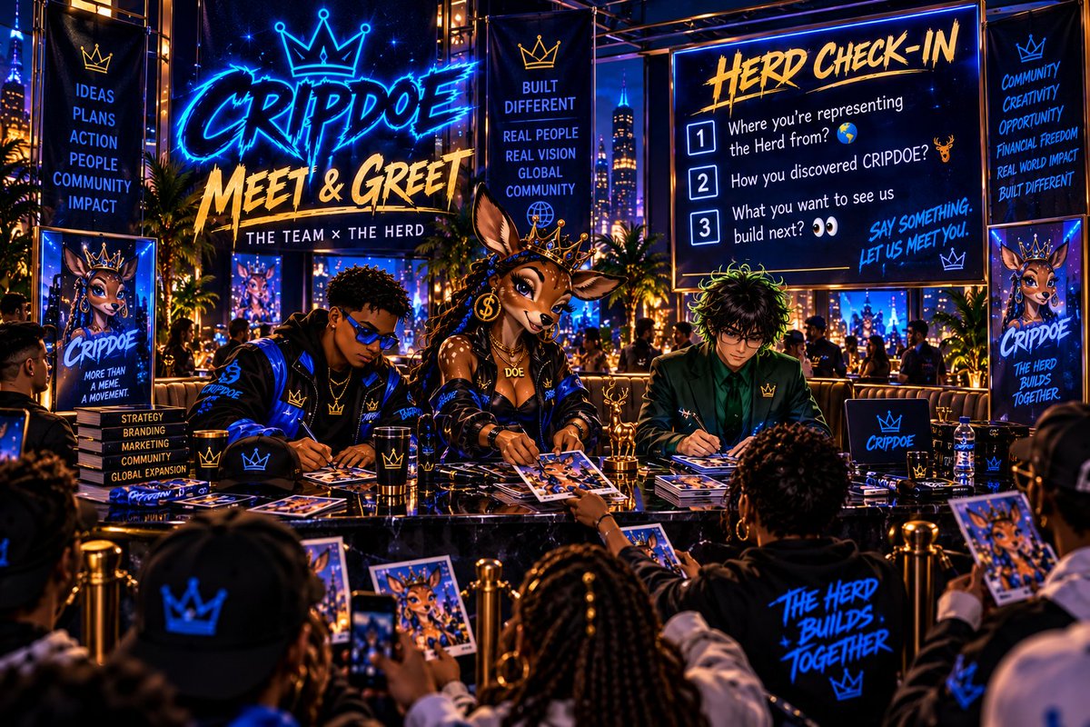 CripDoeCoin's tweet photo. 🚨 HERD CHECK-IN 🦌💙

I want to know who's actually out there.

If you're seeing this, reply with:

1️⃣ Where you're representing the Herd from 🌎
2️⃣ How you discovered CRIPDOE 🦌
3️⃣ What you want to see us build next 👀

Doesn't matter if you've been here from day one or found us five minutes ago.

Say something. Let us meet you.

CRIPDOE isn't supposed to be a community where everyone watches from the sidelines.

We want the Herd involved.

Let's see how far Crownwood reaches. 🌎🦌

DOE BUILT DIFFERENT. 👑

$CDOE