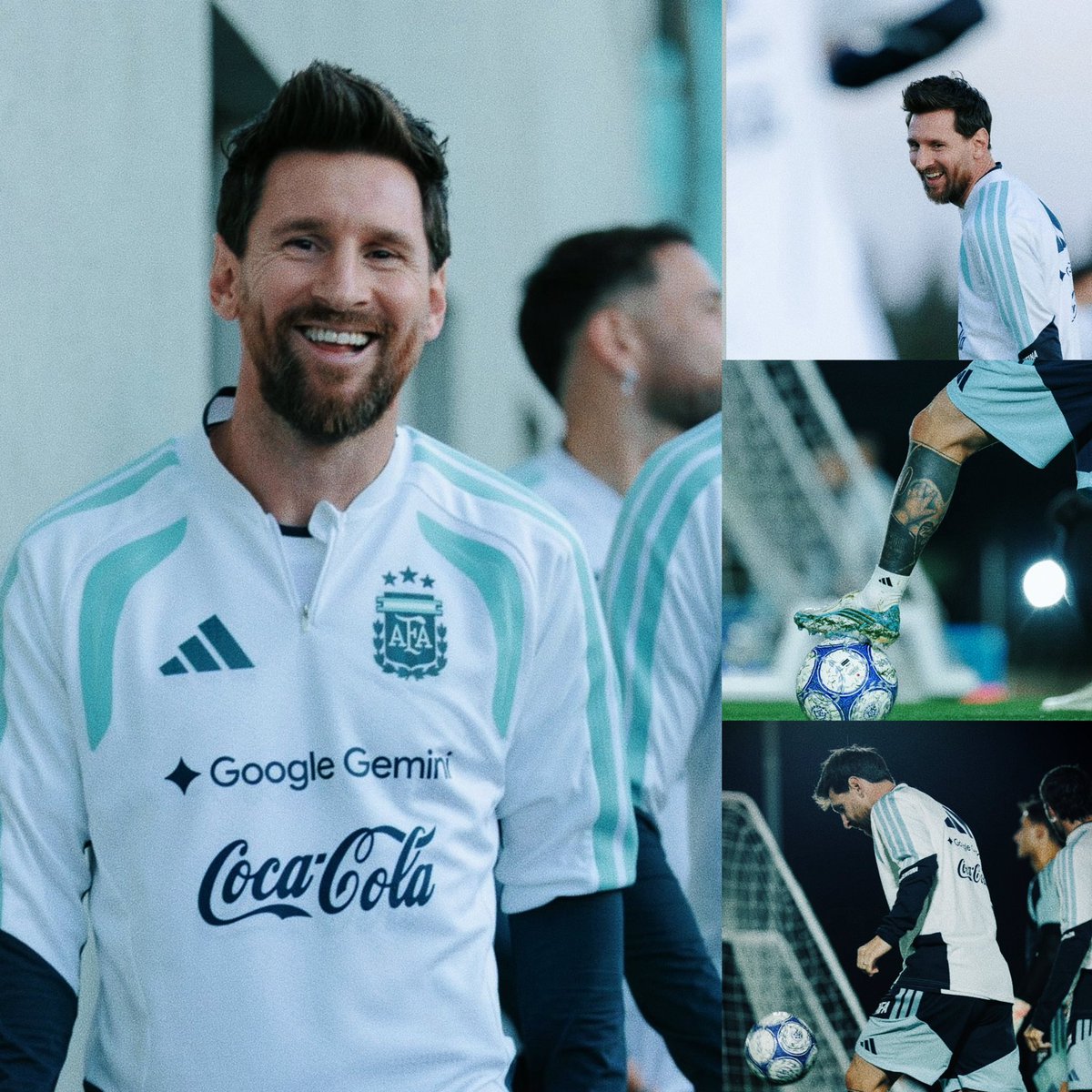 AlbicelesteTalk's tweet photo. One of the final training sessions of the greatest of all time with the Argentina National Team. 🥹🇦🇷

These are the kind of photos we’ve seen for nearly two decades without thinking twice about them.

Soon, they’ll only be memories. 

We’ll never see Leo Messi training with Argentina ever again.