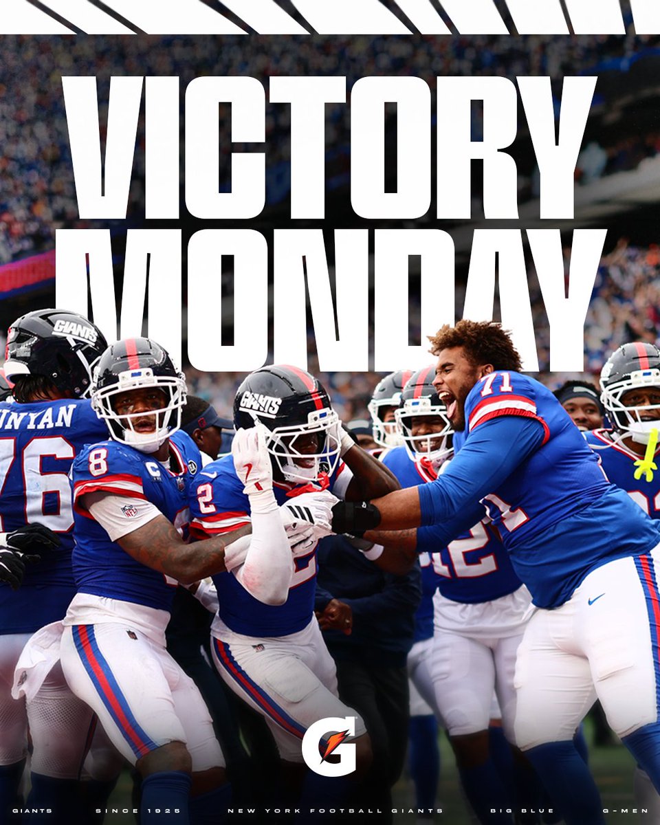 Giants's tweet photo. Victory Monday 💥 https://t.co/wahf7lyigQ