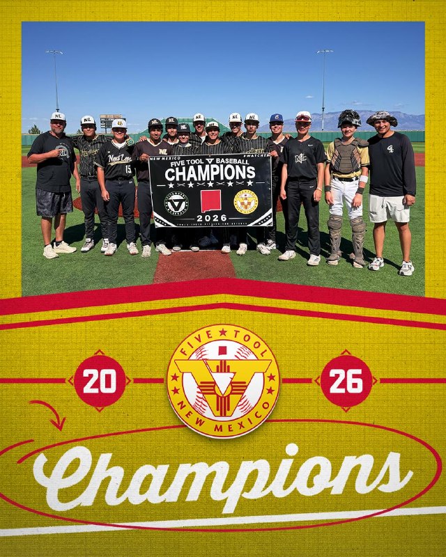 FiveToolNM's tweet photo. 🏆CHAMPIONS🏆

Congrats to @nmnextlevel on winning the 16U Open Division of the @FiveTool New Mexico Fall Satellite Classic! 

#WatchEm https://t.co/s7GxagdpAJ