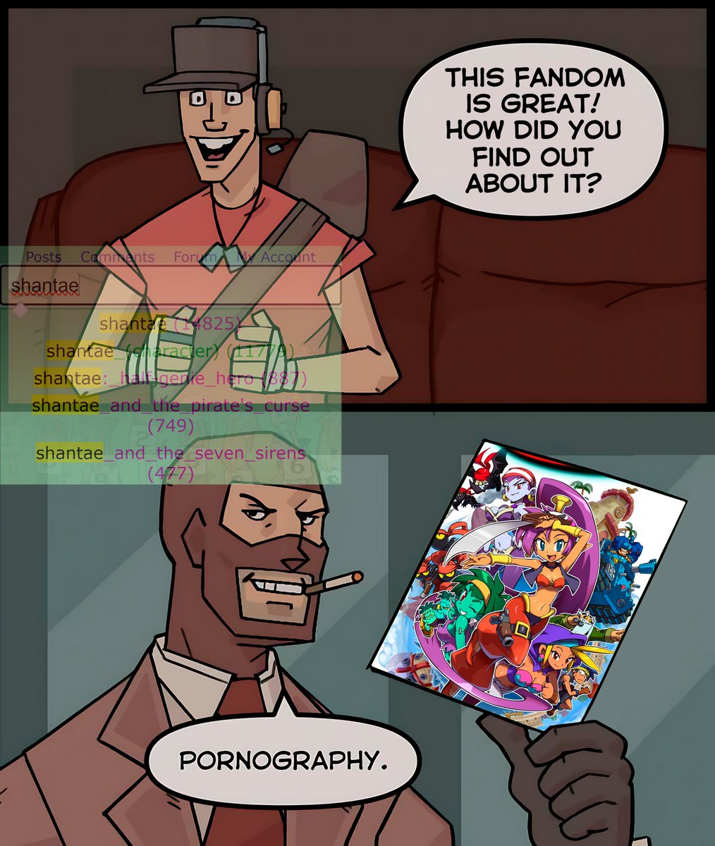 tiagothemangaka's tweet photo. Average #Shantae experience. https://t.co/3o9EVrh9G3