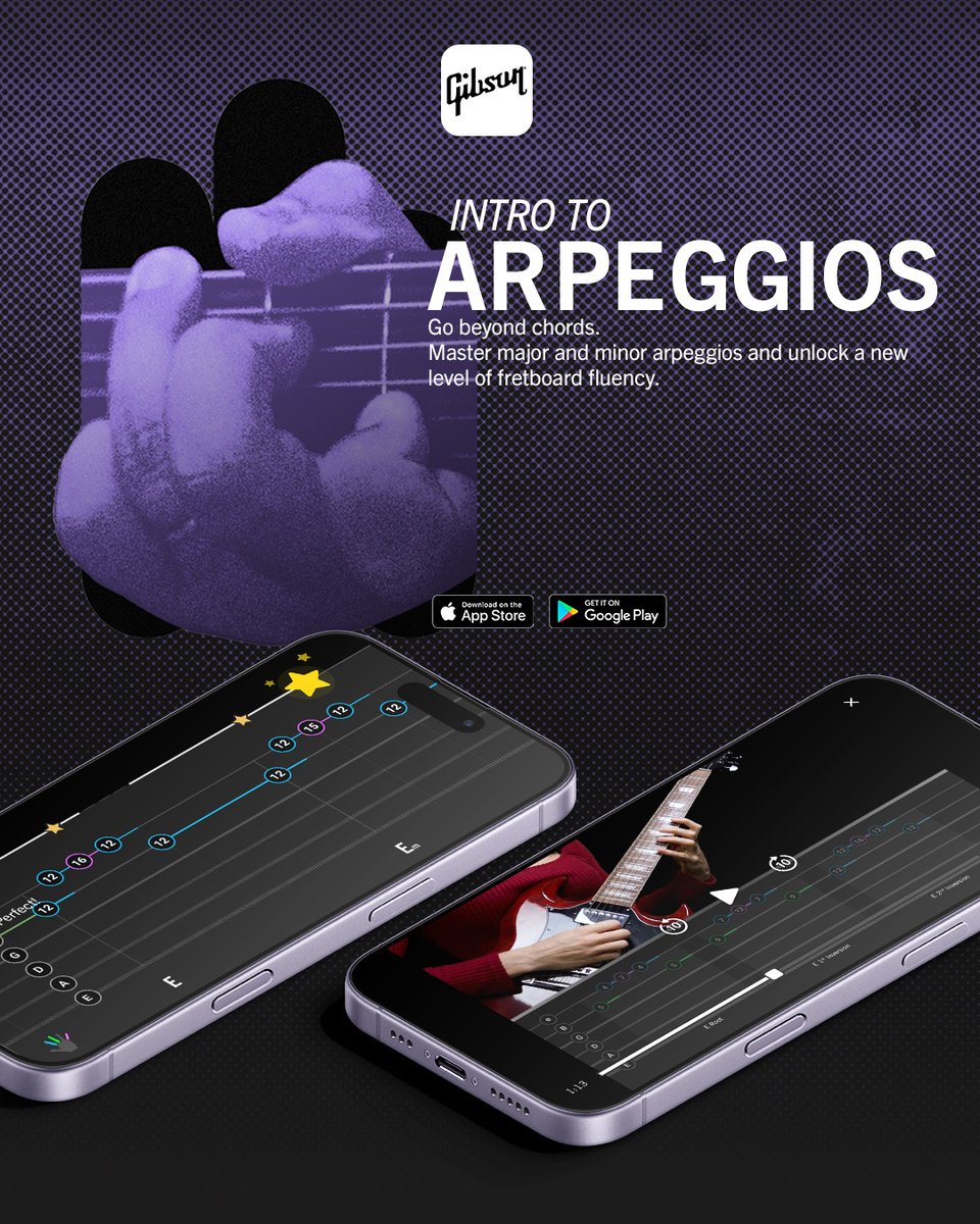 Epiphone's tweet photo. Arpeggios aren't scales — they're the difference between playing notes and telling a story. 

Intro to Arpeggios is live in the app. Go connect the dots. 

🔗 https://t.co/MbWjMgj8tP https://t.co/Res2woa0mw