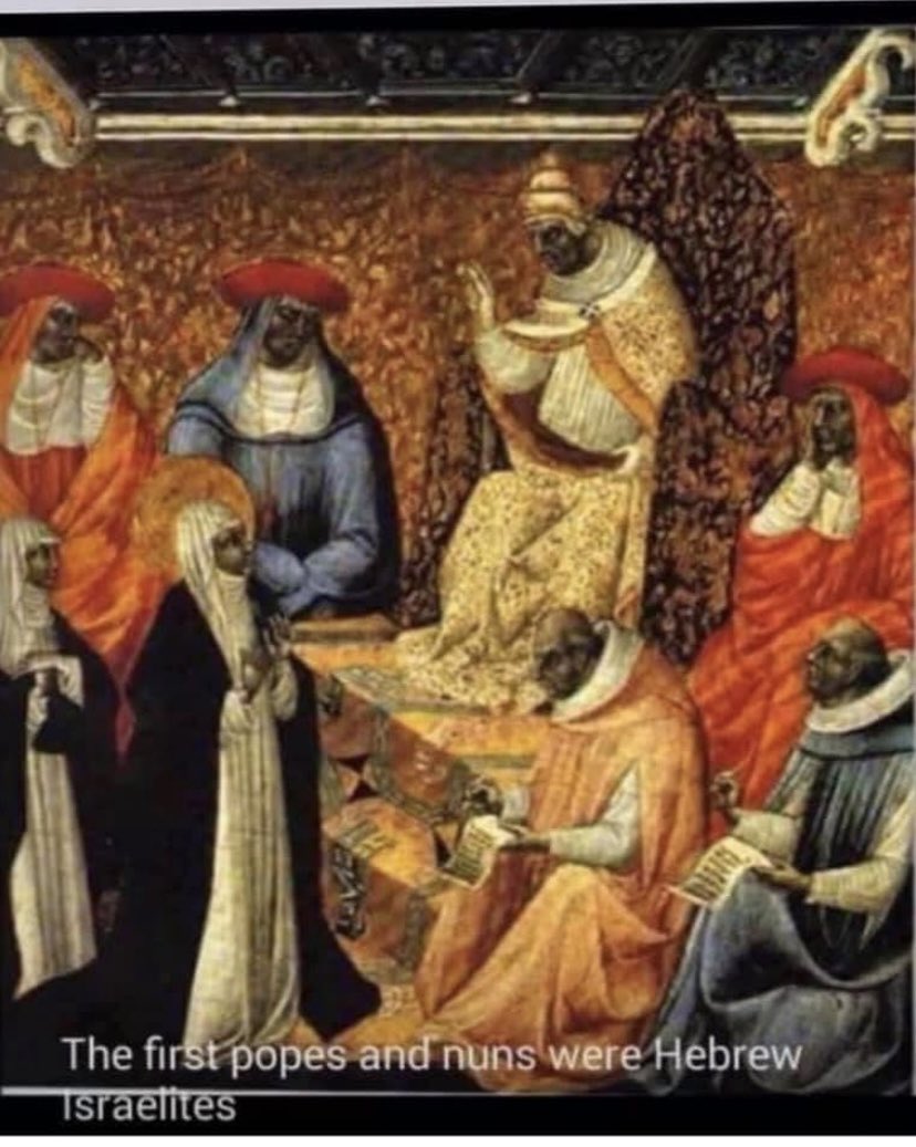 RAISRAEL2's tweet photo. We were the first popes and nuns of Europe💯🖐🏾…. When white people became popes and nuns wickedness spread throughout the Vatican https://t.co/JyVeadRLl3