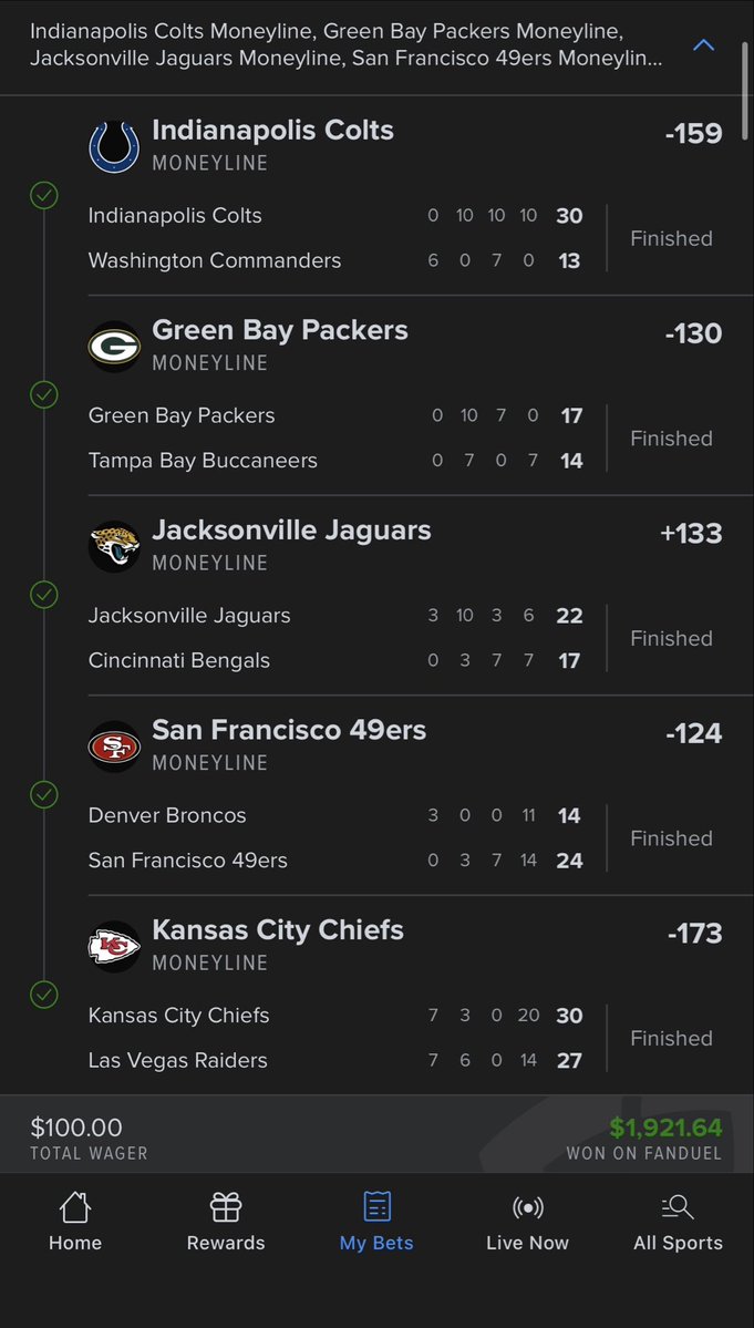 Betblueprint1's tweet photo. Big hit for the team on FanDuel today finally hit a lotto!! Congrats to everyone who rode with us let’s go! ✅🏈🤑 #ABL #NFLParlay #Gambling𝕏 https://t.co/3qTfLmY7vt