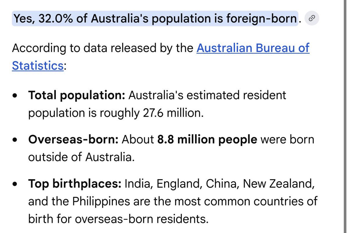 RestoreAussies's tweet photo. The horrific takeaway from this graph is that Australia is much worse and is now 32% foreign born. https://t.co/GMVWqT7W2d