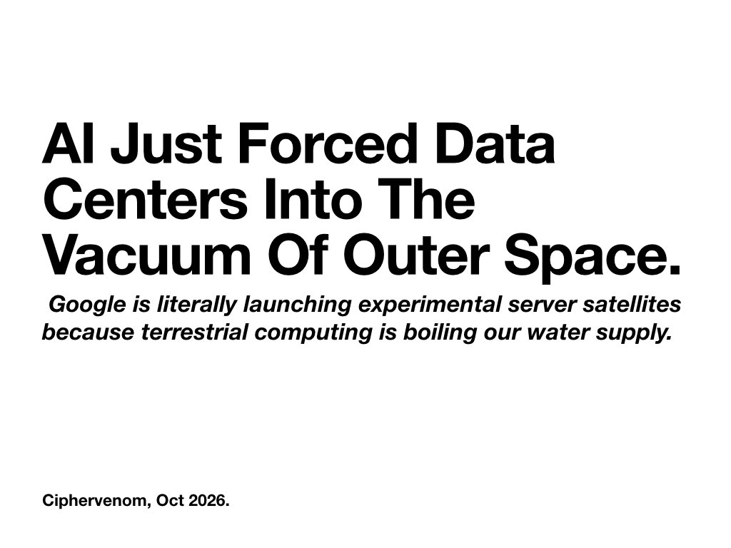 ciphervenom01's tweet photo. Extraterrestrial Compute &amp; Space Data Centers https://t.co/diX0ERm8G4
