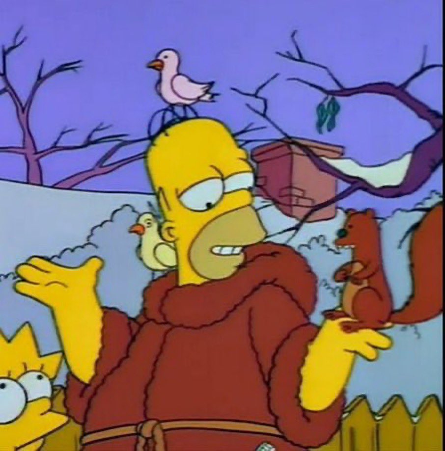 SoySimpsonito's tweet photo. Hoy 4 de octubre se celebra a San Francisco de Asis, identificado como el santo patrono de los animales. https://t.co/s1n6kWabuH