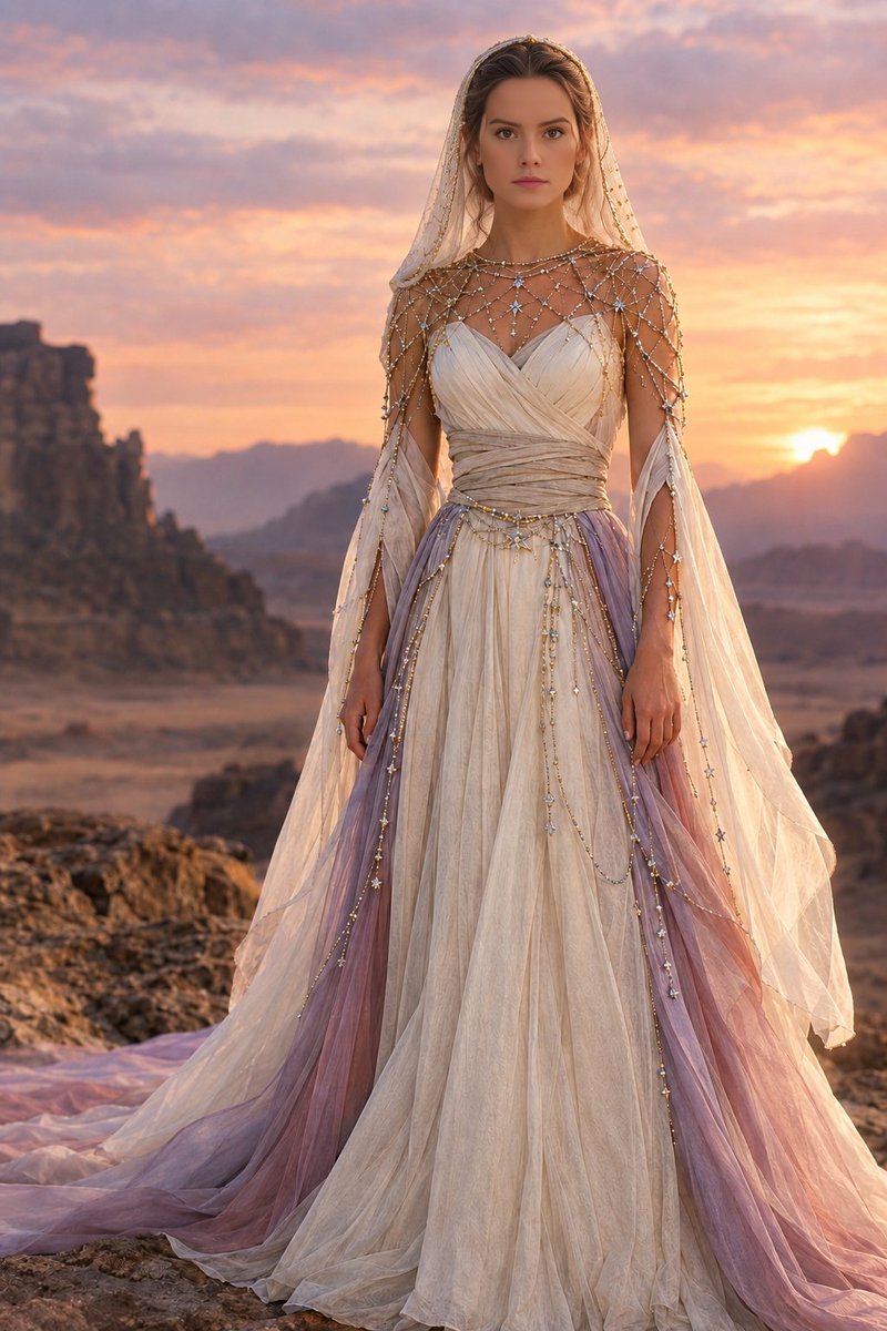 Lucillejasper5's tweet photo. #ReySolo #Starwars #BenSolo #Reylo #Benlives #Rey #Sequeltrilogy #ReyloWedding This is what I image Rey wearing on her wedding to Ben Solo! https://t.co/nsA6xwdzTb