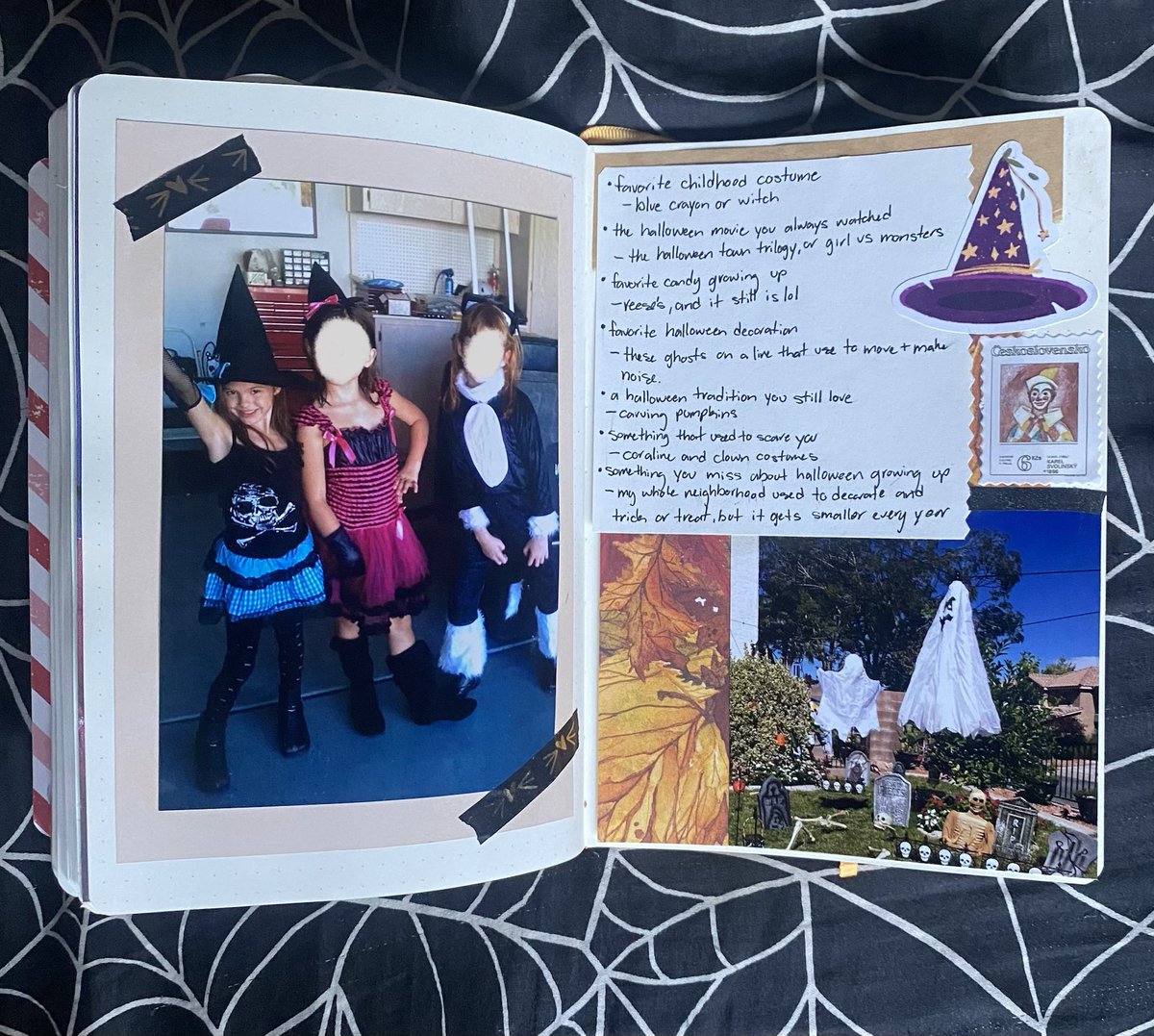 perfumenmilk's tweet photo. today’s junk journal spread. feeling nostalgic about halloween https://t.co/ldobkLrtKr