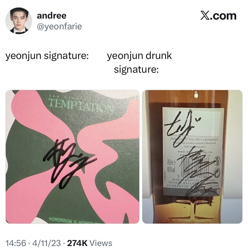 kiaranitaaaa's tweet photo. Moas who got yeonjun's autograph at the after party, check… you probably got the drunk edition 😭 https://t.co/mE8bfAFeIL