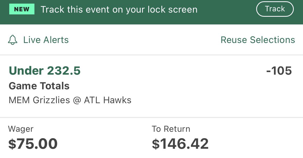 maser_aidan's tweet photo. Grizzlies vs Hawks under 232.5 

On @OddsJam https://t.co/MIhz91LDq5