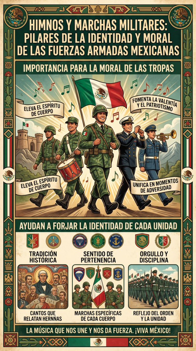 GnMexa's tweet photo. 🎶🇲🇽 Una tradición que no deja de sonar.
Detrás de cada marcha hay horas de ensayo, disciplina y pasión. Porque hacer música militar también es servir y representar a México.🎺🥁🇲🇽
#HéroesTricolor #FuerzasArmadas #OrgulloDeMéxic https://t.co/jMB6OVaGmY