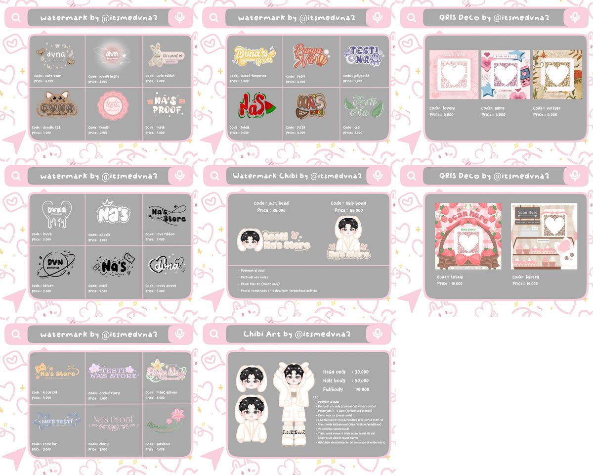 itsmedvna2's tweet photo. #zonauangㅤ
◟ ⊹ 🎀🐰 𓈄 𝗵𝗮𝗹𝕠 𝗸𝕒𝗸! searching for WM, chibi, dan QR deco? 𖦹 💬 ╯di ꒰ 𝗡𝗮'𝘀 𝗦𝘁𝗼𝗿𝗲 ꒱ aja yuk akak! യ 🍪 trusted dan affordable prices ⊹ Ი𐑼  ۫ purrfect service   ᩙ .ᐟ ☆ sung chat aku! 𖠗 🍧 ˑ𓂃

𓄹 𓈒 ♡ 🗒 𐄹 DM or https://t.co/7rqHjzK6HJ https://t.co/AVC7iqABlj