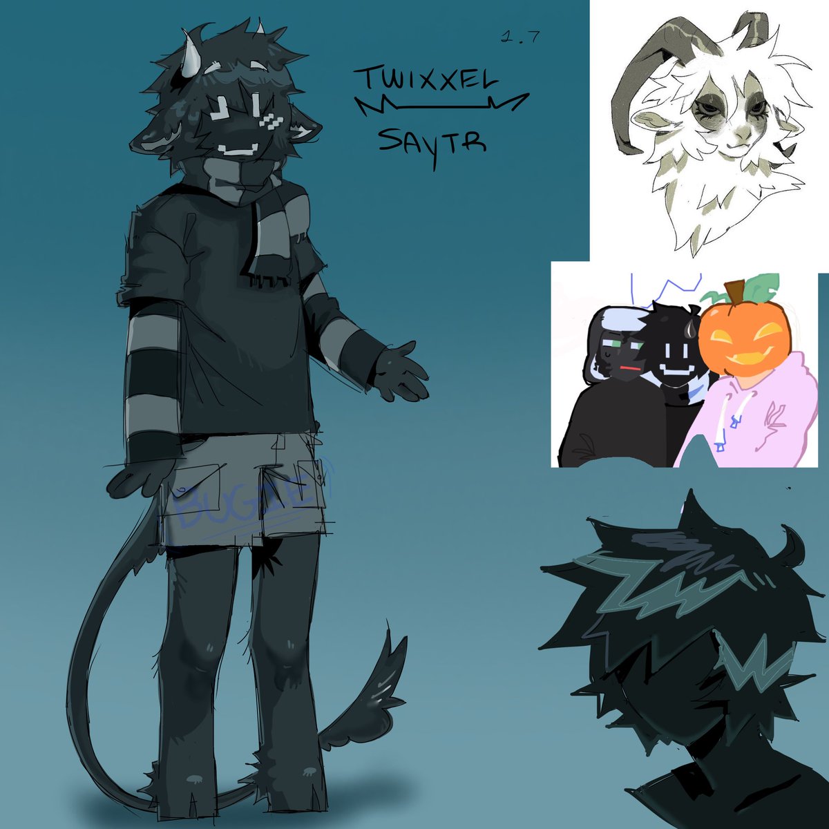 Bugie_the_alien's tweet photo. My verity gang redesigns, I might draw cups and verity later if i feel like it

 I love mobs redesign so much but I hate how little I rendered him 😓😓😓 
#thatmob #twixxel #whispy #verity #art https://t.co/gZ8LilkDMl