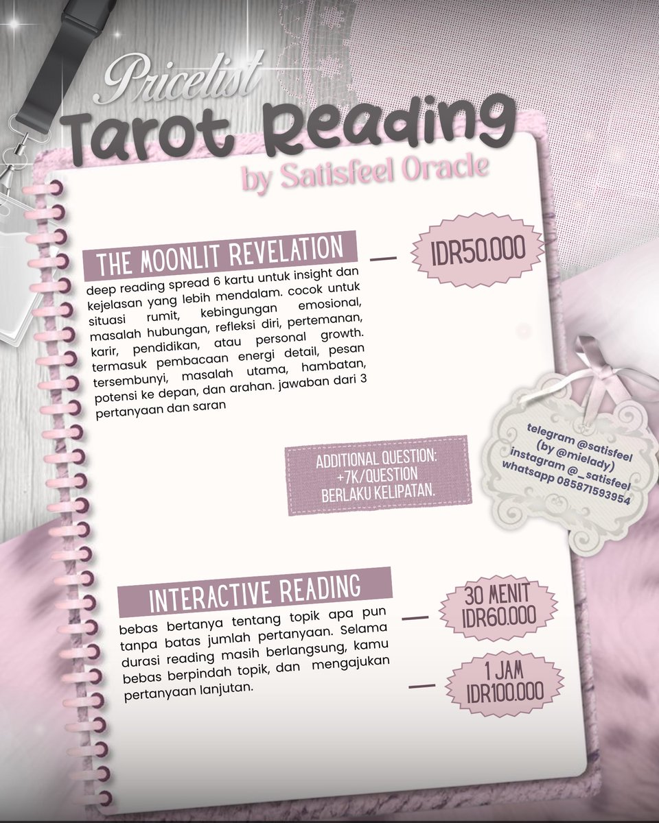 avswal's tweet photo. good morninggg 🤩 aku sudah open tarot reading hari ini yaa! lagi avail fast reading buat yang pengen langsung dibacain, result send via voice note! first timer friendly&queer friendly xD

kalau masih bingung dan mau tanya tanya dulu, feel free hit me up di DM yaap 

t. tarot ; reading tarot ; jasa tarot ; baca tarot 

#zonauangㅤ #zonajajan #bealanja