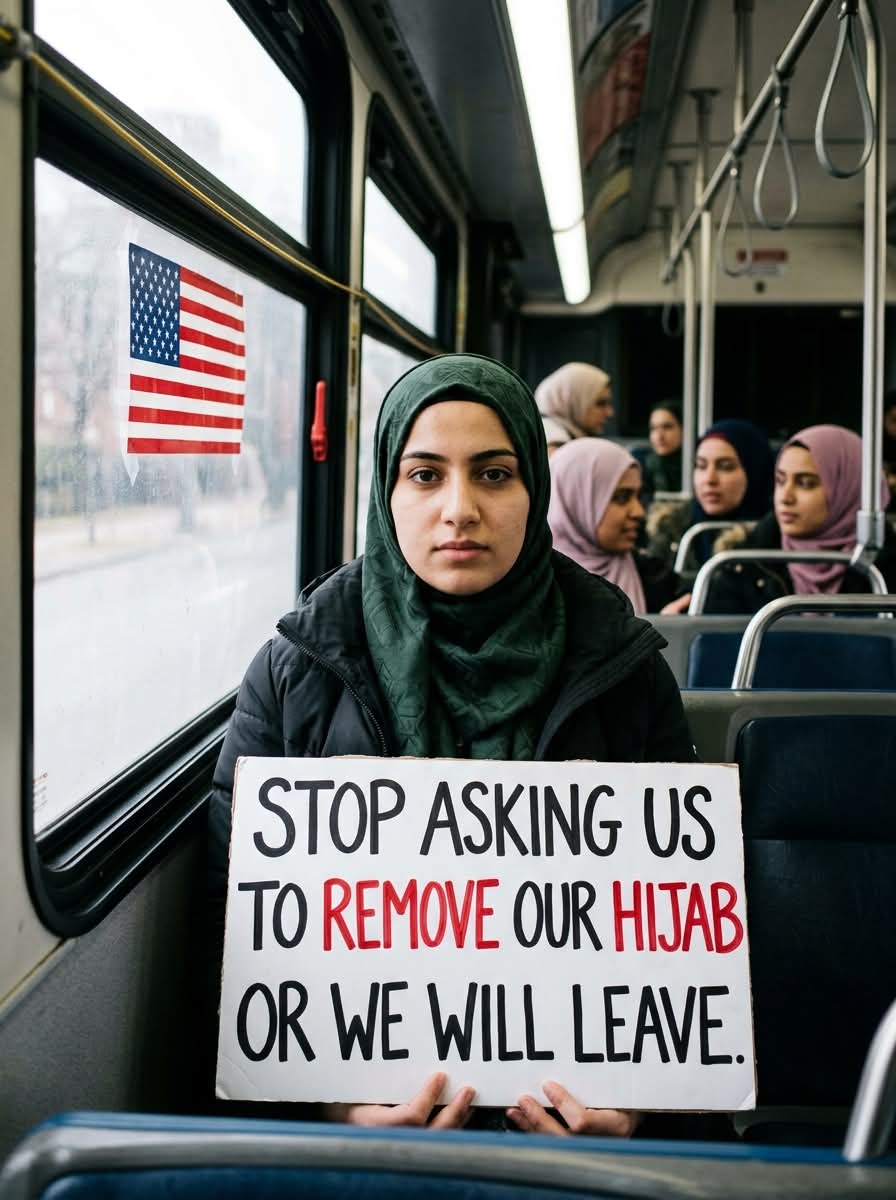 Grace_4America's tweet photo. STOP ASKING US TO REMOVE OUR HIJAB OR WE WILL LEAVE. https://t.co/MjEaZ0HBY1