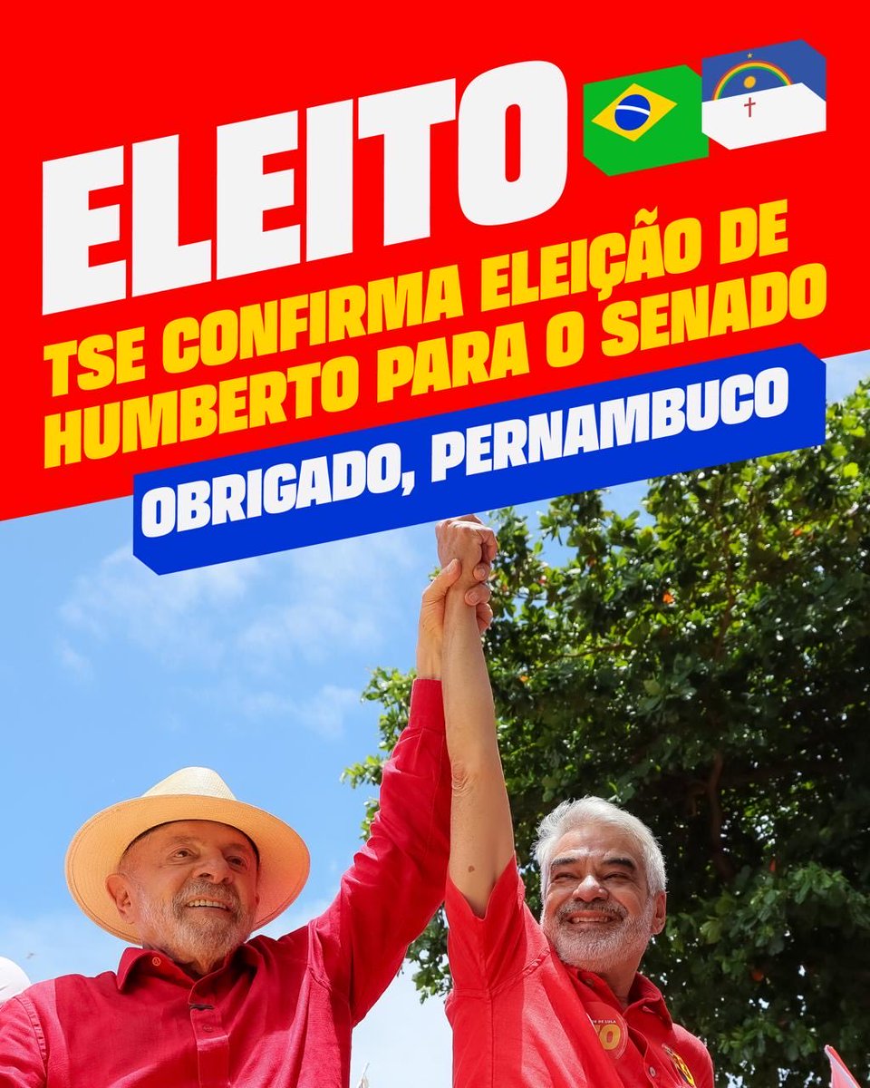 senadorhumberto's tweet photo. Obrigado, Pernambuco! É uma honra representar cada pernambucana e cada pernambucano, cada um dos 184 municípios nossos e Fernando de Noronha, mais uma vez no Senado da República. Sou o primeiro senador a ser reeleito, por três vezes consecutivas, em Pernambuco! ⭐️❤️ https://t.co/DYOzS6RJ0s