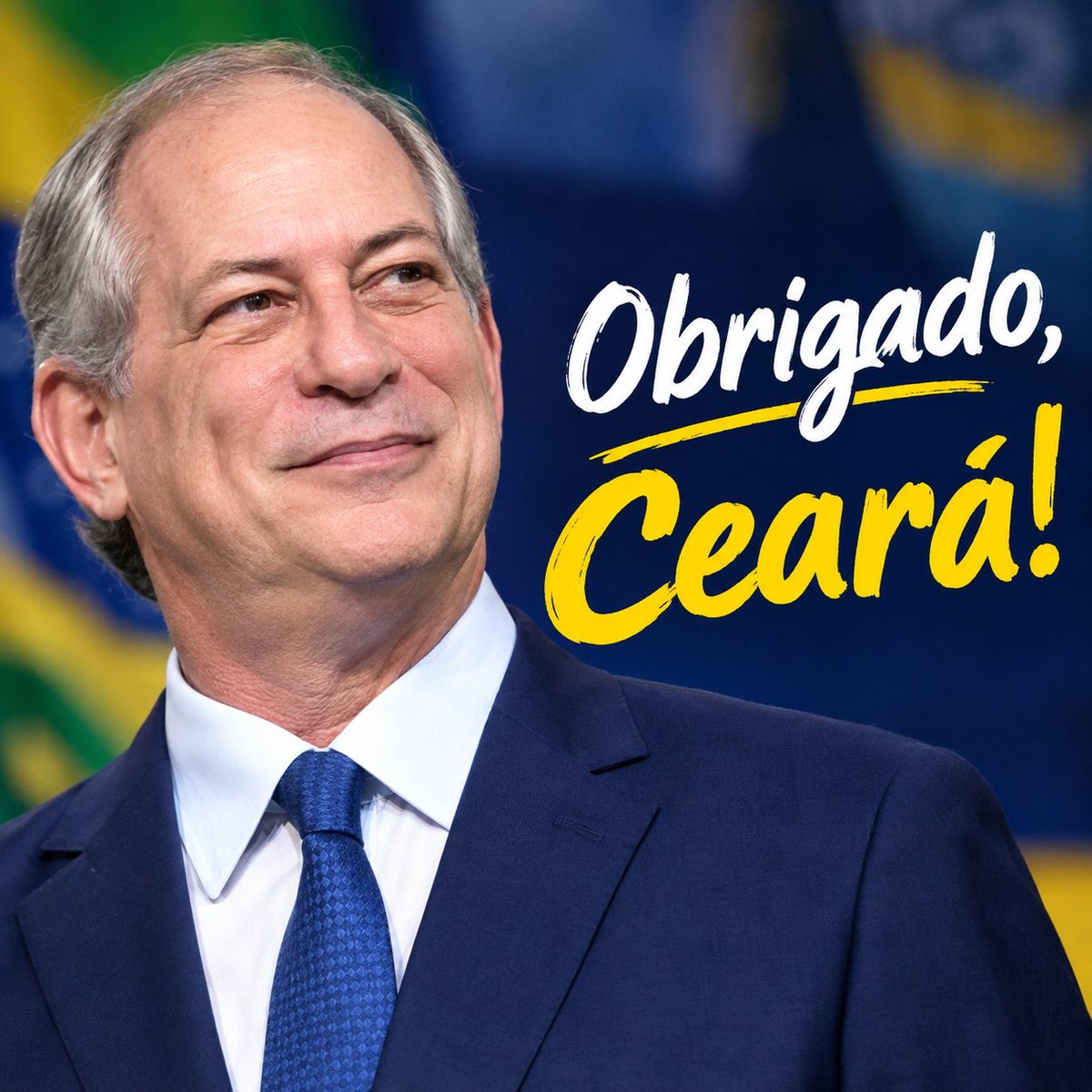 CiraoCearense's tweet photo. Aos cearenses que acreditaram no projeto do @cirogomes para o governo do Ceará, o nosso muito obrigado.

Cada voto foi um gesto de coragem, de esperança e de amor por essa terra. Sobral e cada canto desse estado mostraram que ainda existe um Ceará que não se vende, não se cala e não desiste de lutar.

Seguimos juntos. O projeto continua, porque o Ceará não pode parar. 💙