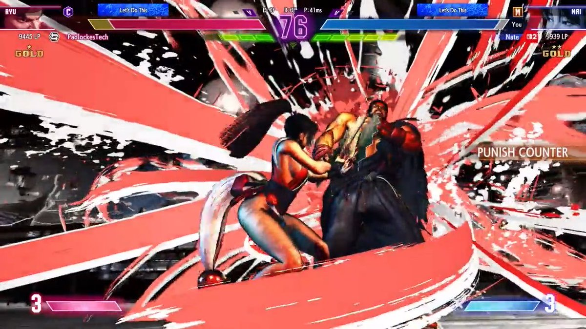 A screenshot from the fighting game Street Fighter 6 showing a match between Ryu and Marisa, with the text "PUNISH COUNTER" and "Let's Do This" displayed on the HUD.