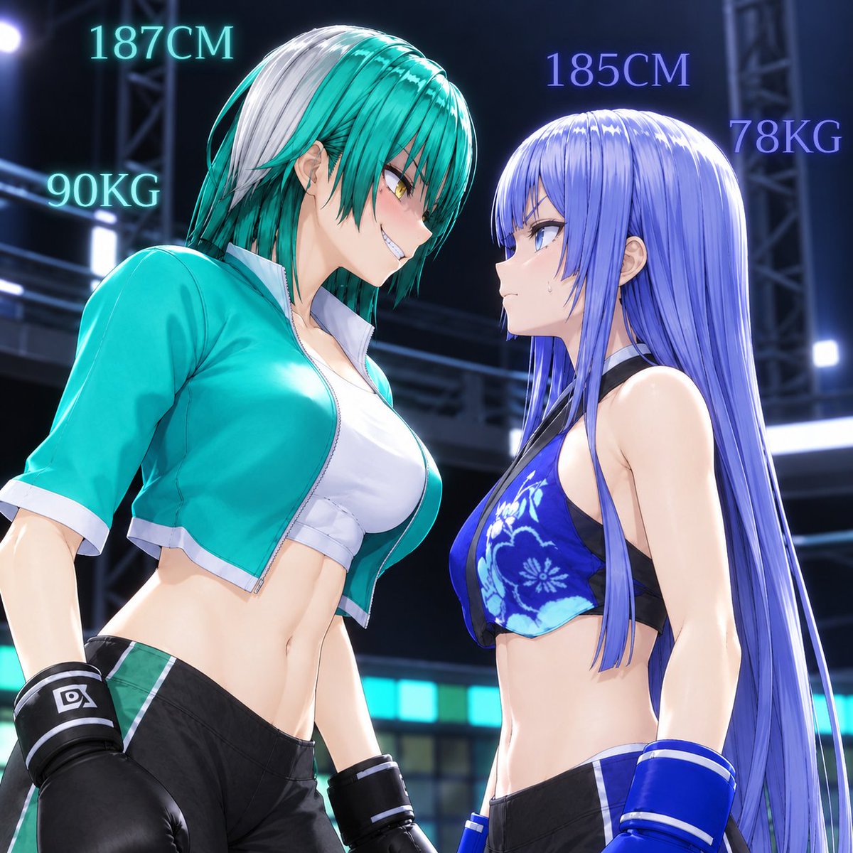 Varita_sangsai's tweet photo. Fightober Day 5: heavy weight 

"I'll crush that arrogant face of yours."

"Crush them, huh? If you lose, be careful you don't end up back in Varita's arms!

Character:
-nara  the souls stealer
-lelong Blue sea

#fightober https://t.co/l5JCmQWlj7