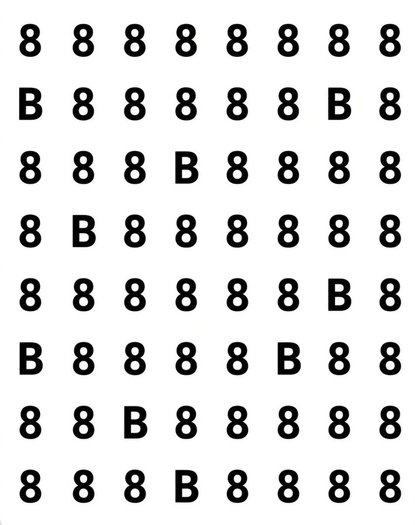 sobanuven's tweet photo. Quantas letras B você vê?

1.  Seis
2.  Sete
3.  Oito… e já duvidei duas vezes https://t.co/QmgSDaDe6q