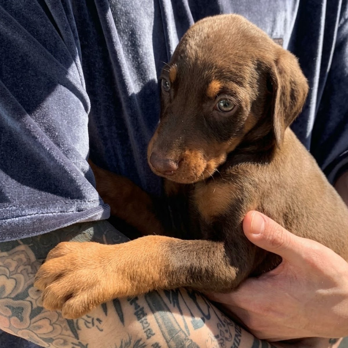 _sgminseven's tweet photo. Jungkook adopted Bam because he was the only puppy not receiving any milk from his mother and the way he didn't dock bam's tail or crop ears even though most doberman owners do it 😭😭😭😭😭 https://t.co/OqRwRjWhyP