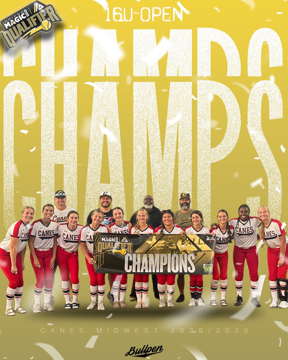 PBTIndy's tweet photo. 🥇Congratulations to Canes Midwest 2029/2030 16U Open, for winning their division! 🥇 https://t.co/E510Wxa7Ml