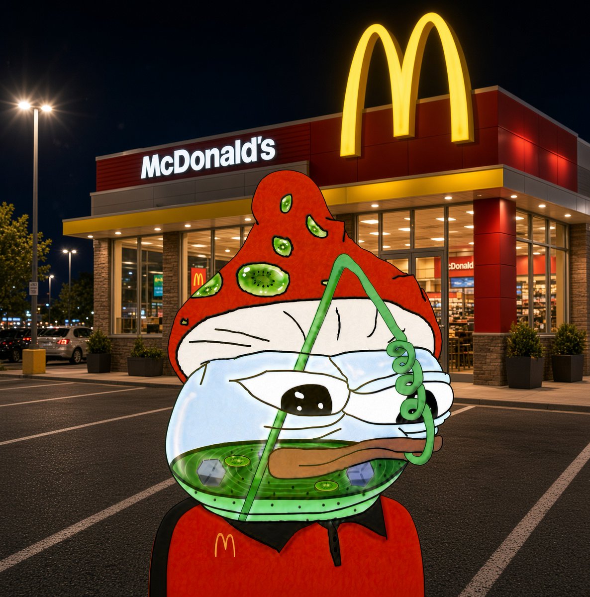 APUpiff's tweet photo. Ah fuck had to get a job @5headBera thanks for the outfit forgot mines in the Uber @ApusCoin ethereum:0x594daad7d77592a2b97b725a7ad59d7e188b5bfa Apustaja #McDonald’s https://t.co/CMXZWIwd7H