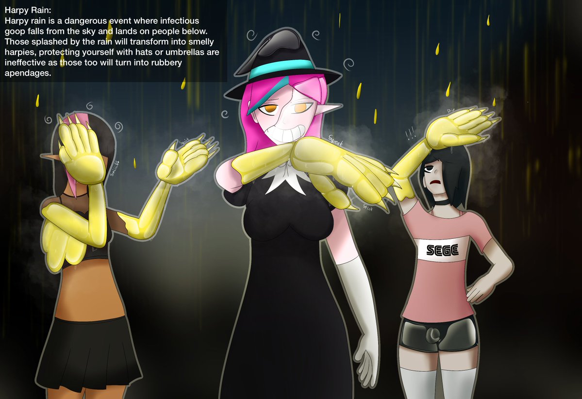 StinkyFeetForev's tweet photo. Stinktober day 5, this theme is Apocalypse~! A new type of apocalypse though, Harpy Rain~ https://t.co/l3yc72GL4c