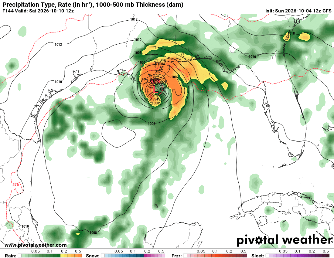 FloridaTropics1's tweet photo. Here are the 12z GFS, Canadian, ICON and UKMET for next weekend with the Gulf area of interest. ICON is furthest east (into the Florida panhandle) while the others have landfall in Louisiana. https://t.co/chh69vhfE1