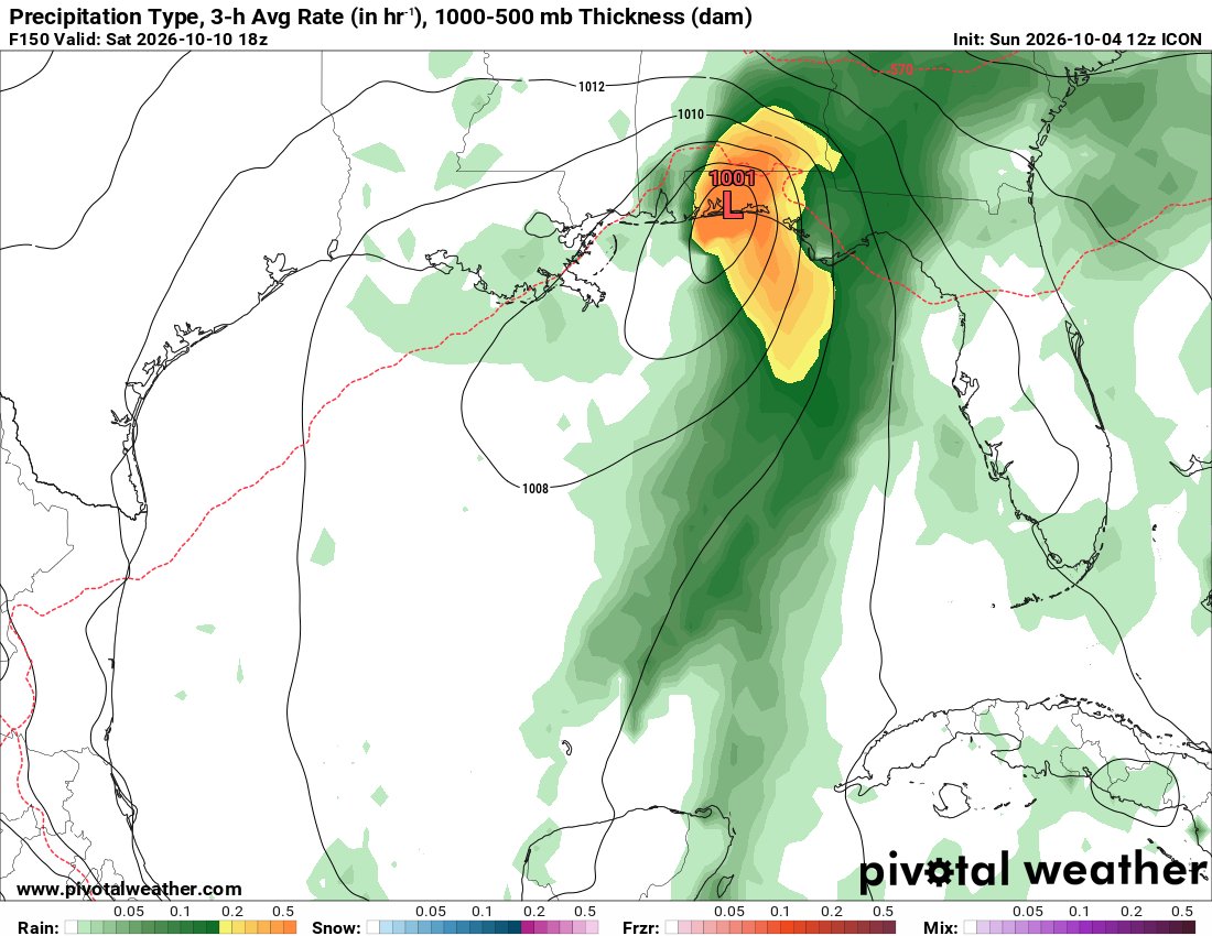 FloridaTropics1's tweet photo. Here are the 12z GFS, Canadian, ICON and UKMET for next weekend with the Gulf area of interest. ICON is furthest east (into the Florida panhandle) while the others have landfall in Louisiana. https://t.co/chh69vhfE1
