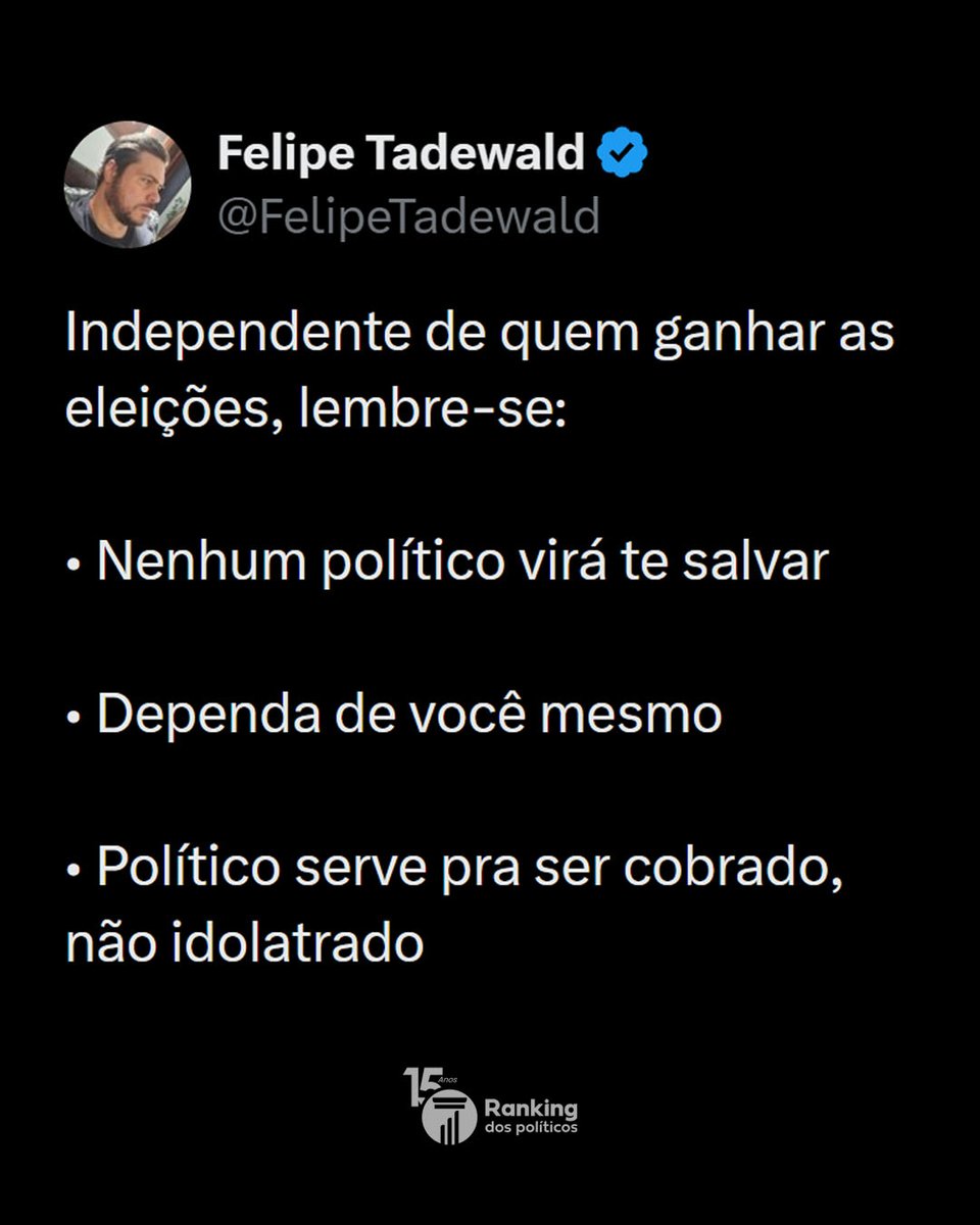 RankPolitico's tweet photo. Quem produz é quem trabalha e empreende. Os políticos podem fazer com que o ambiente para se produzir melhore ou piore. Cobre quem for eleito. Esse é, ou deveria ser, o papel número um de todo eleitor. https://t.co/4x5XxUdktH