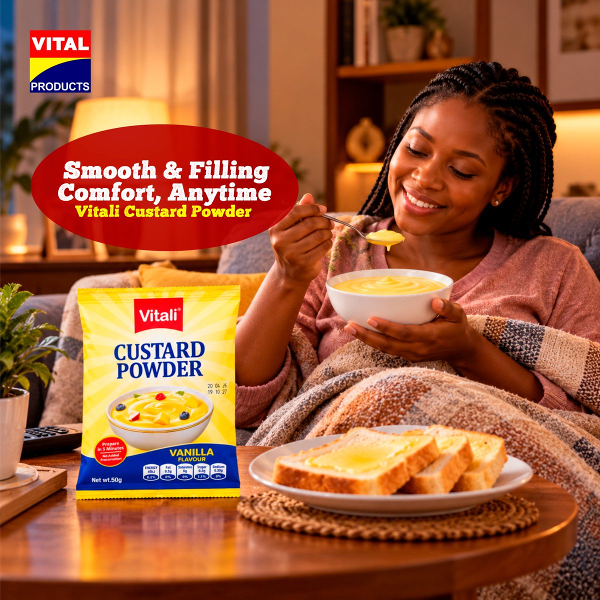 VProductsplc's tweet photo. Indulge in velvety perfection with every scoop. Vitali Custard offers smooth, rich, and deeply satisfying comfort to warm your heart any time of day.

#VitalProducts #VitaliCustard https://t.co/JwpLA4d6BY