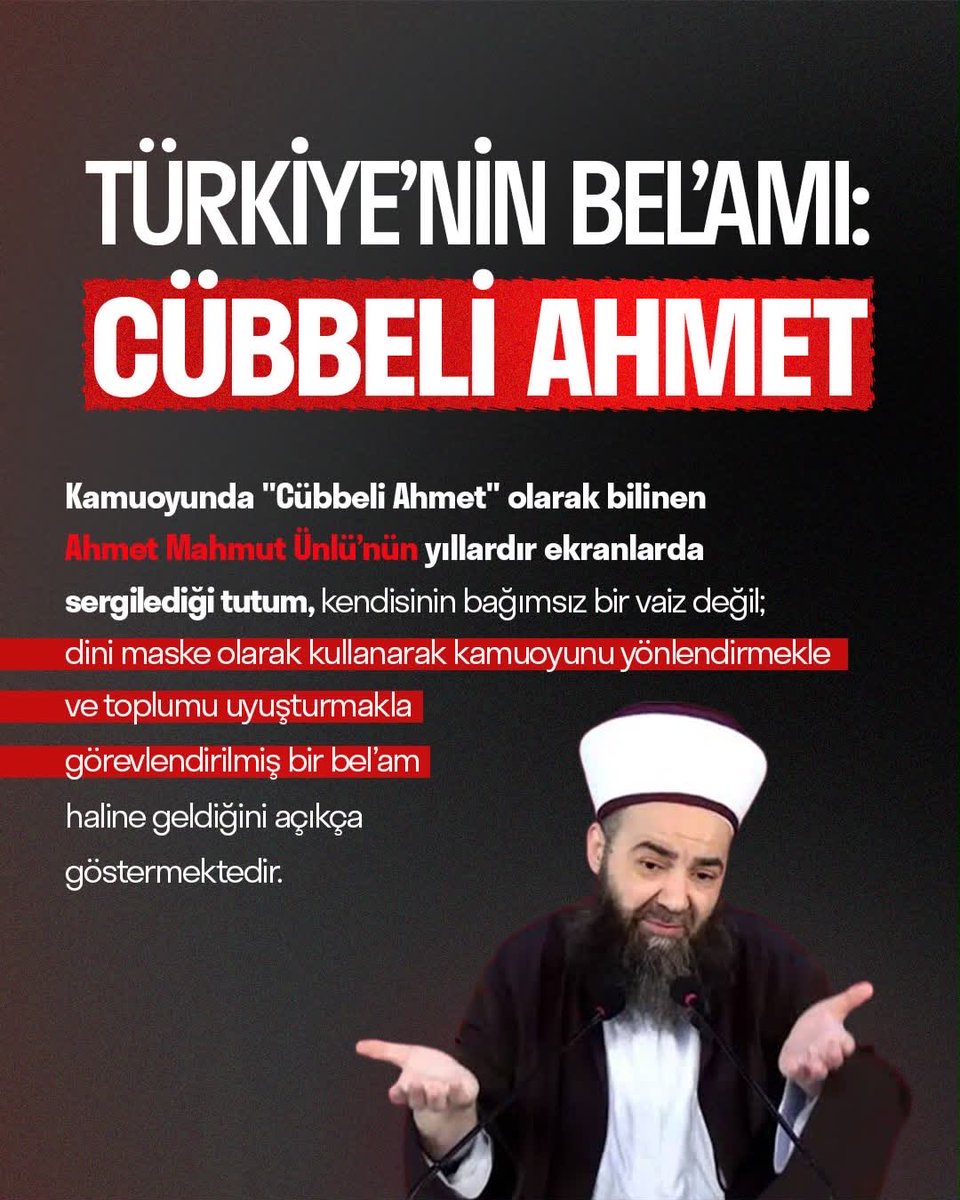 EstOzel's tweet photo. Dünya üzerinde uygulanan Müslümanları, Müslümanların elleri ile sindirme/uyutma projesini Türkiye’de de uyguluyorlar.
Nasıl ki Ortadoğu ülkelerinde Müslümanların başına sanki İslam’ı hakim kılabilecekmiş gibi görünen diktatörleri getirip ve onlarla o toplumun Müslüman halklarını uyuttular ise bugün de kanaat önderi cemaat lideri gibi gözüken Cübbeli gibi kişilerle insanları uyutuyor ve onun eliyle masum kişileri hedef tahtasına koyuyorlar. Böylece halk tabanındaki insanların da bu şekilde düşünmesini sağlamaya çalışıyorlar. Ancak şapka düştü kel gözüktü bu saatten sonra ne sen ne de senin gibiler İslami Hareket’e zarar veremeyeceksiniz Allah’ın izniyle.
Hak gelir ve batıl zail olmaya mahkumdur.

#CübbeliGerçekleri
TürkiyeninBelamı Cübbeli
DinDüşmanı KomiteIşBaşında