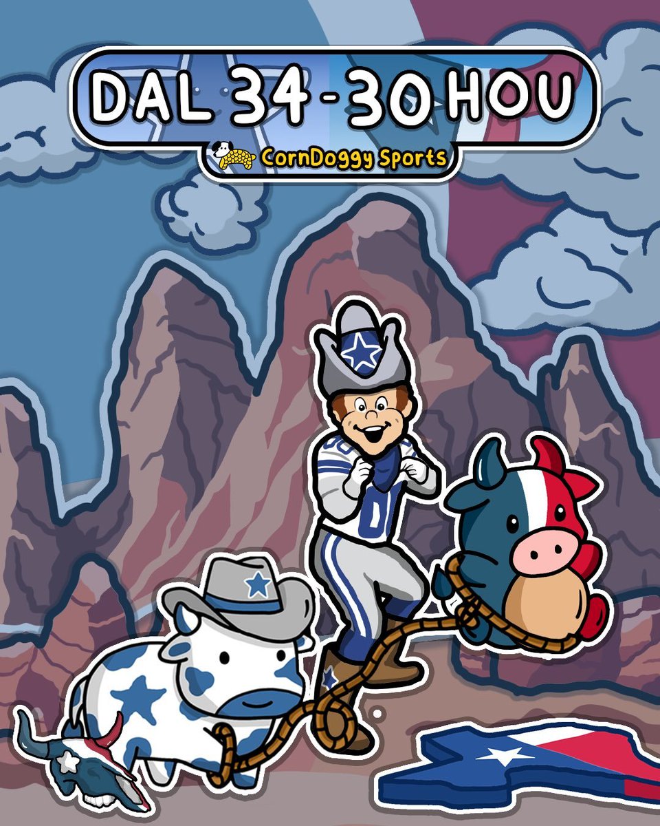 NiniaChef's tweet photo. ⭐️🔥 ¡LOS COWBOYS GANAN 34-30 EN HOUSTON! 🔥⭐️

Las claves de la victoria 

• 🐑 CeeDee Lamb HISTÓRICO: 17 recepciones, 189 yardas y el TD de la victoria a 40 segundos del final.

• 🏈 Dak Prescott  lideró la última serie y encontró a Lamb para darle la vuelta al partido.

• 💪 Javonte Williams fue una bestia: 3 TD terrestres y pieza fundamental para mantener a Dallas en la pelea.

• 💥 George Pickens volvió a aparecer en grande: recepción de 53 yardas que puso a Dallas en posición de anotar.

• 🔥 Dallas cerró el partido con carácter: perdía 30-27 y armó una serie decisiva para llevarse la victoria.

• 🛡️ La defensa tuvo problemas por momentos, pero consiguió las jugadas necesarias para darle una última oportunidad al ataque.

• ⭐️ Dallas sale de Houston con récord de 2-2.

¡QUÉ MANERA DE GANAR, COWBOYS! 🤠💙

📸 @CornDoggyLOL

#DallasCowboys #HTownMade #dalvshou