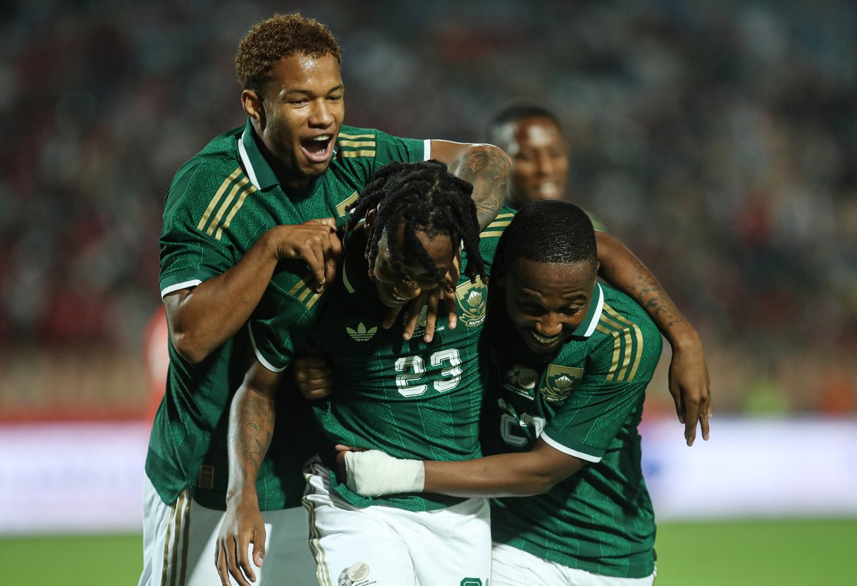 SoccerBeatZA's tweet photo. 🚨 In their first senior international caps, Puso Dithejane and Shandre Campbell combined for Bafana’s winner against Egypt. 🇿🇦 🙌

The future is bright. ✨

#TalkingBafana https://t.co/0anbzgc4qm