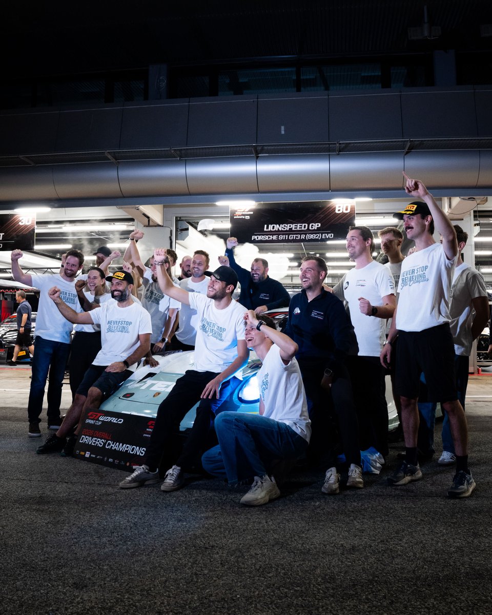 Customer_Racing's tweet photo. SPRINT CUP CHAMPIONS! 🥳 Bastian Buus and Ricardo Feller claimed the @GTWorldChEu Sprint Cup Drivers' title! In a @Circuitcat_eng weekend full of twists and turns, a change in schedule ended with the Lionspeed GP duo securing the honours before today’s race. Huge congrats! 🤩 https://t.co/HRwHae1QRq