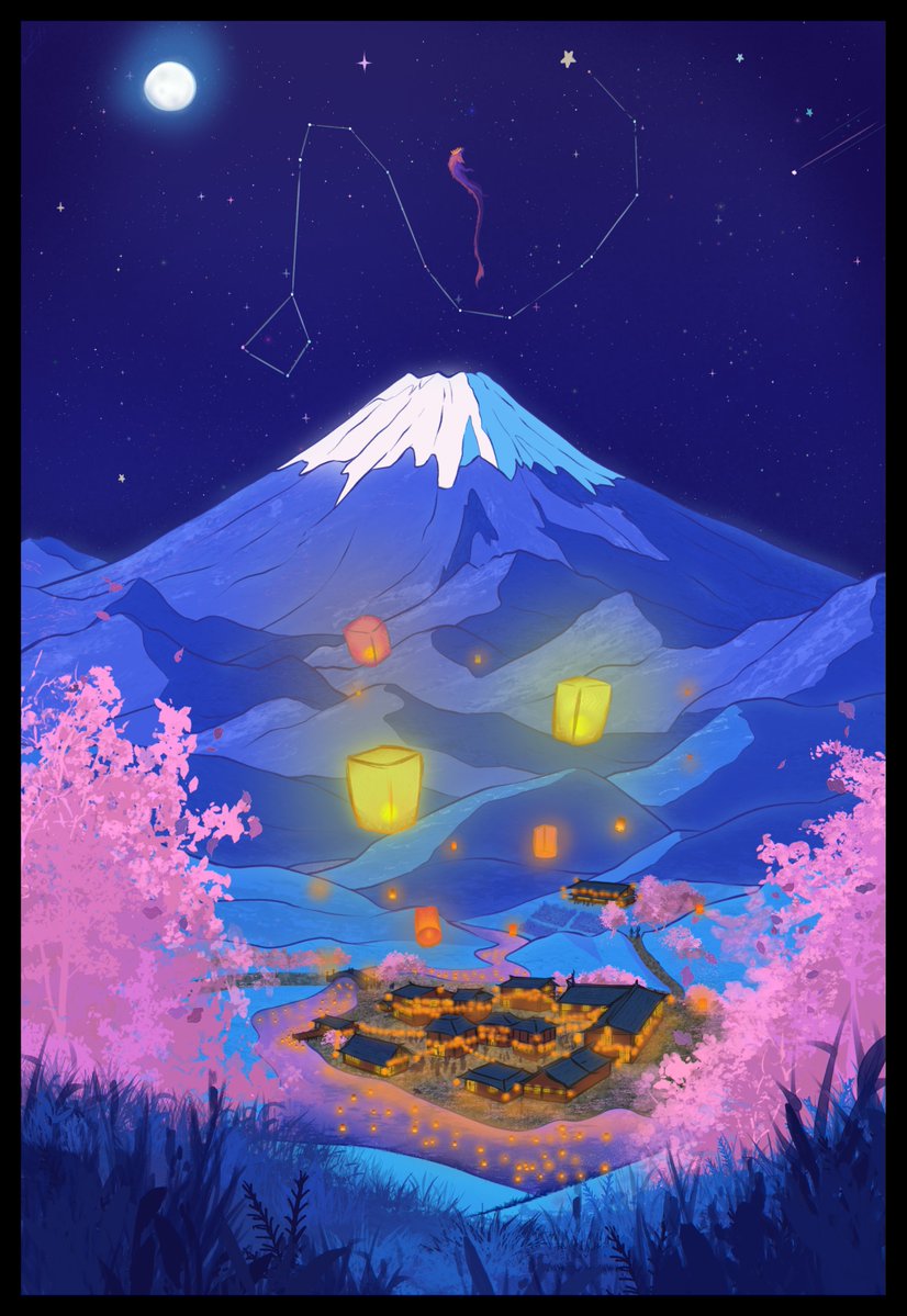 DagnoBlue's tweet photo. I finally finished the background comm, painting in the dragon was the last bit.

Painting that dragon was so emotional, look at him, floating there in the night sky, alone, looking into the vastness of space. This piece is just so beautiful. https://t.co/CrON6pCSJF