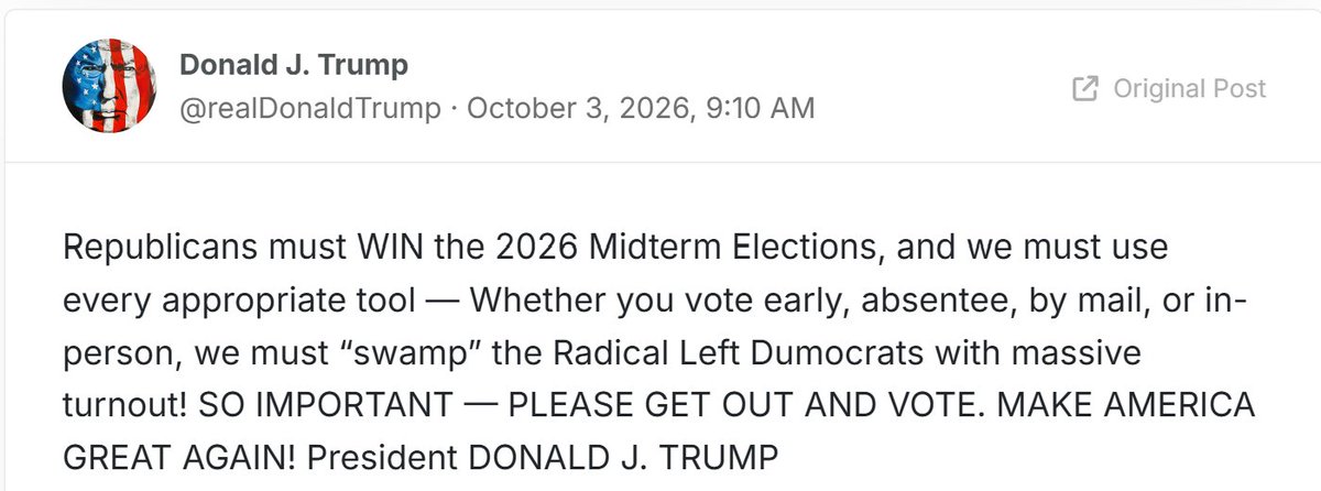 Proudly_Dane's tweet photo. @ResisterChic @TheDemocrats @SenateDems @HouseDemocrats @OversightDems @DemocraticWins @OccupyDemocrats @TheDemCoalition @elonmusk @realDonaldTrump Let’s not stoop to the same level as Trump and his people by spreading things that aren’t true 🙂
Here’s the real tweet. https://t.co/987pRsVppP
