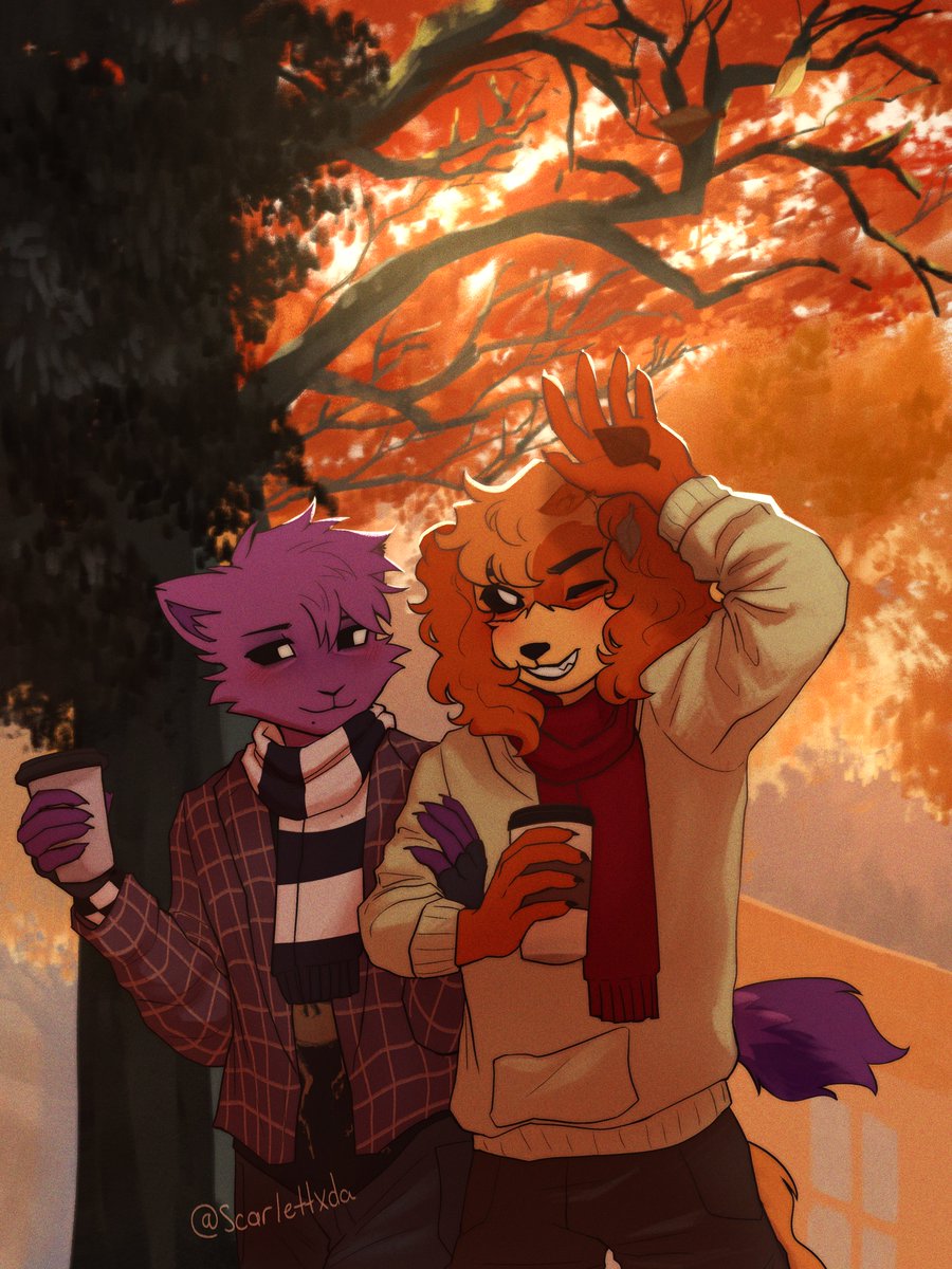 scarlettxda's tweet photo. Autumn leaves falling down like pieces into place🎶🍂🍁✨

#Daynap #Dogday #Catnap #SmilingCrittersAU #SliceofCrittersAU https://t.co/rDixSFQ7G8