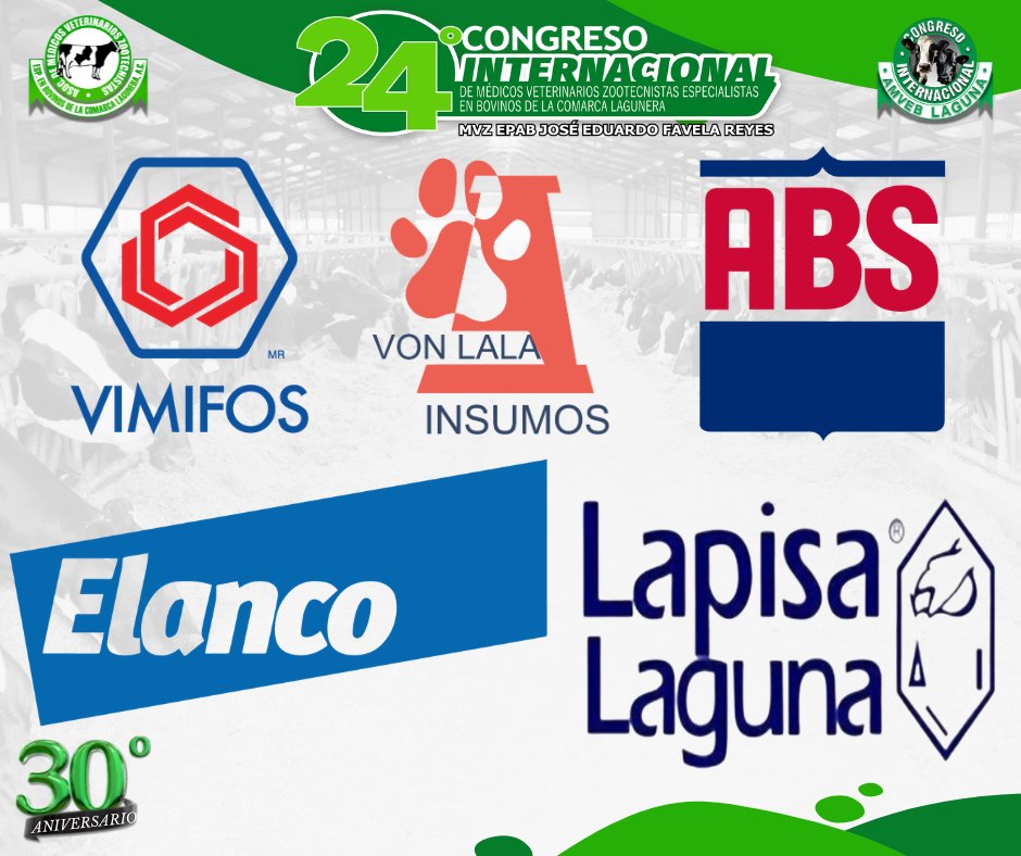 AmvebCL's tweet photo. Gracias por caminar junto a AMVEB Laguna y contribuir a que este encuentro siga creciendo después de 30 años de historia 🤝💚

Este Congreso también lleva un poquito de cada uno de ustedes

#CongresoAMVEB2026 #HonorAQuienHonorMerece #Patrocinadores #SectorBovino #30AñosAMVEB https://t.co/X2z8MEP6wq
