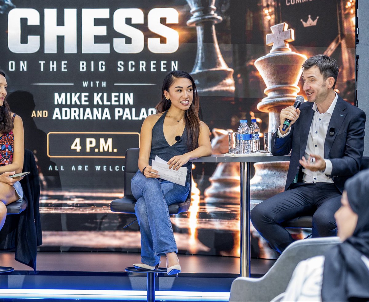 adriana_palao's tweet photo. Back to Samarkand for our “Chess On The Big Screen” panel with @fmmikeklein 🎬♟️ https://t.co/QIPp2SK2Te