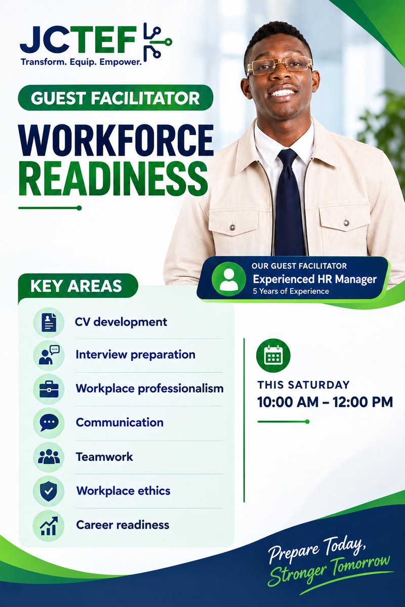 Official_jctef's tweet photo. Workforce Readiness: Preparing Young People Before the Opportunity Comes https://t.co/ouUv5G0Cwb