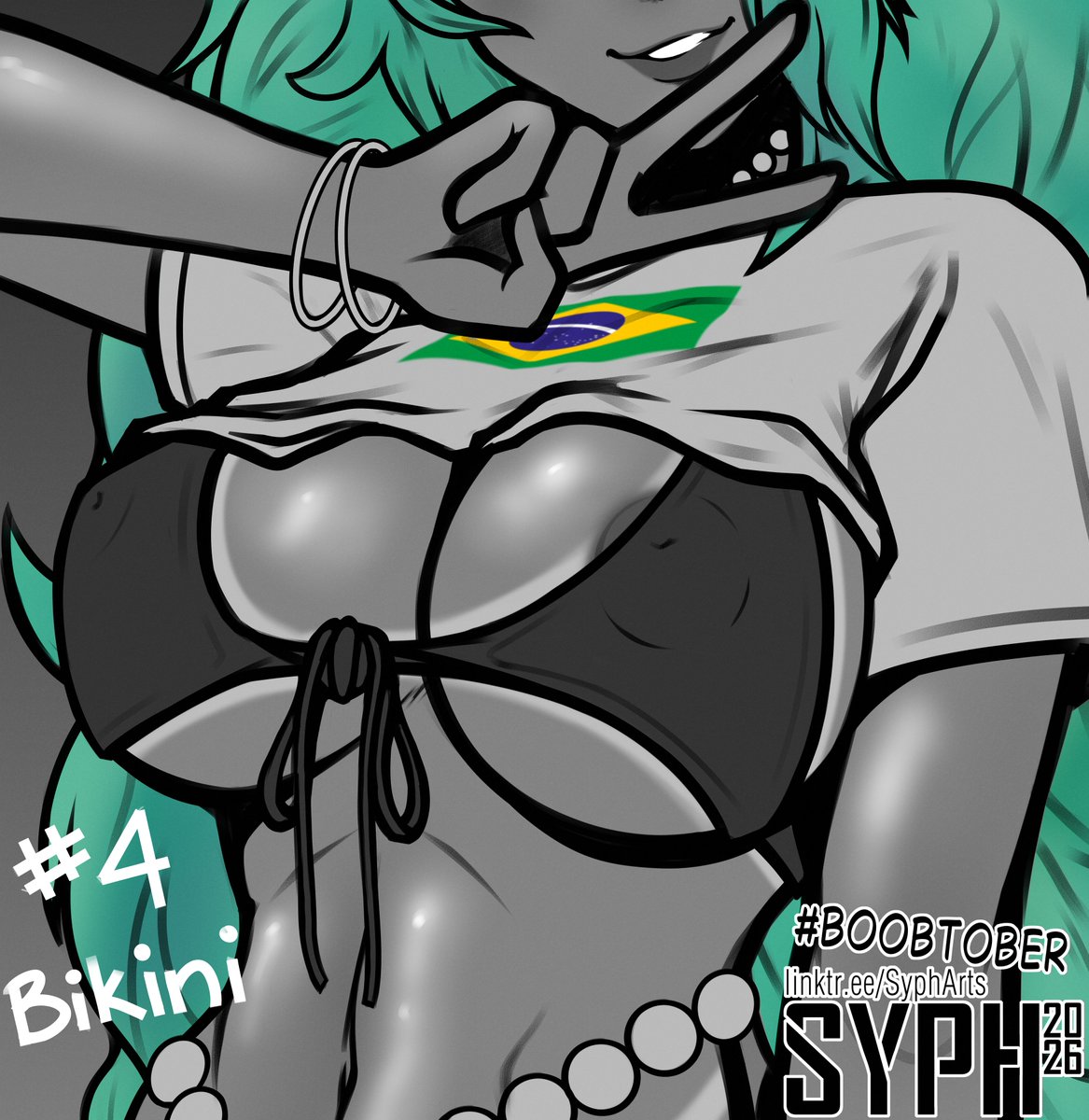 NSFWSyph's tweet photo. Day 4/31 for #boobtober - Bikini 👙 

featuring Miku brasileira 🗣️🇧🇷 

#inktober #art https://t.co/aBQTApzi5Q