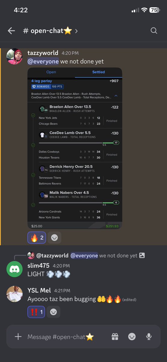 WGRSbets's tweet photo. #fanduel #wins #joinus #nfl #parlay #WGRS 💰💰💰💰💰

https://t.co/ijjs1kbQ3M https://t.co/68ubFZcsnp