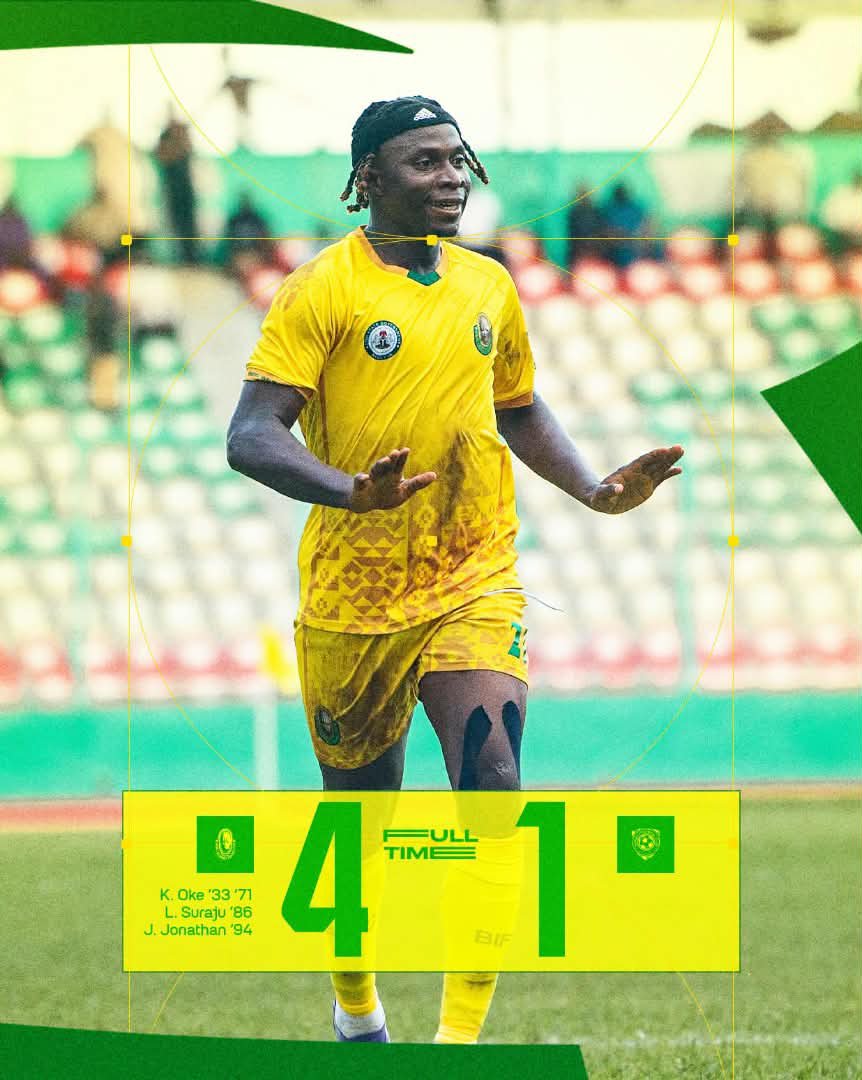 Georgedepoet_'s tweet photo. FOUR-STAR INSURANCE⭐⭐⭐⭐
A big win for Bendel Insurance as they beat BarauFC 4–1 in NPFL27 MD7,handing the visitors their first defeat of the season!
Kayode Oke with a brace, while Suraju Lawal and Jonathan James completed the demolition job.
#NPFL27 #MD7 #BendelInsurance https://t.co/LwR0wZP5PM