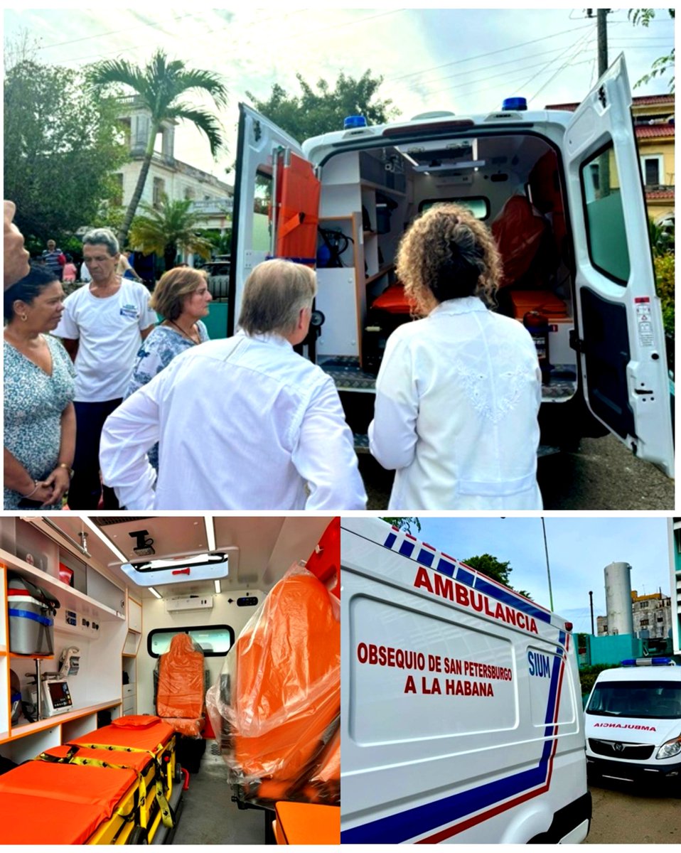 SaludGuantanamo's tweet photo. 🇷🇺🚑🇨🇺Entrega #Rusia ambulancias donadas por gobierno de San Petersburgo. El embajador ruso aseguró q tras un difícil trayecto los vehículos llegaron a #Cuba a pese al inhumano #bloqueo de #EEUU. Evidencia de los lazos de amistad que unen nuestros pueblos.
https://t.co/TlT3I8KhZd https://t.co/6vdbpVvEWw