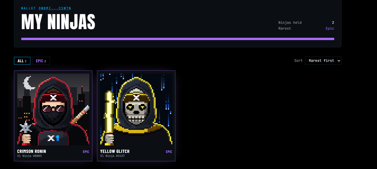 _Lokoto5000's tweet photo. I just claimed my X1 NINJA NFT

@TreeCityWes thanks for the art.

Maybe i can add this character as boss in the game https://t.co/0EEkvjZr57
