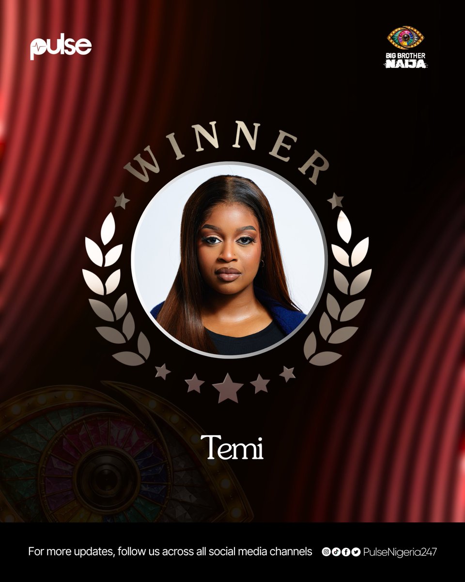 iam_Nehpets's tweet photo. Temi Nkem is the winner of Big Brother Nigeria Season 11. 🎉

#BBNaija #PulseBBNaijaSeason11 https://t.co/aiXNy6UPt6