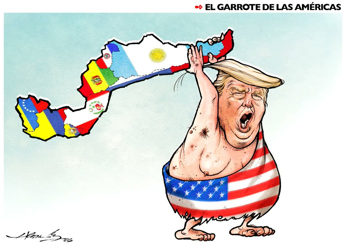 lajornadaonline's tweet photo. ✏️ #MonerosLaJornada El garrote de las Américas, cartón de @monerohernandez 

https://t.co/EYYgbVGjRn https://t.co/QZoHooXvfT